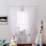 1 x RAW Customer Returns MIULEE Curtains with Pompoms - Pretty White Transparent Curtains for Children s Room Girls, 2 Pieces Curtain with Pompoms for Girls Room, Transparent Curtain with Pompoms, Each H 280 XW 140cm - RRP €34.27