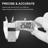 1 x RAW Customer Returns Preciva Digital Caliper, 150 mm 6 inch Electronic Stainless Steel Metric Caliper, Spill Resistant, with Large and Clear LCD Screen More Precise and Spare Battery - RRP €50.0