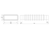 1 x RAW Customer Returns 220x55mm Flex flat duct with connector, flexible hose for ventilation systems, steam extraction - RRP €23.05