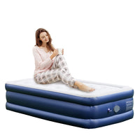 1 x RAW Customer Returns Tuomico air bed 1 person, self-inflating air mattress for 1 person, air bed with built-in electric pump, single air mattress with portable battery air pump for camping, 190 x 99 x 43 cm - RRP €64.52