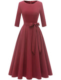 3 x Brand New DRESSTELLS Women s 1950s Retro Dress Elegant Swing A-Line Cocktail Dress Vintage Evening Dress Knee-Length Evening Dress Bridesmaid Pleated Skirt Raspberry XL - RRP €137.97