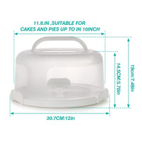 1 x RAW Customer Returns Spesh Round Cake Carrier with Carrying Handle 10 Inch Reusable Cake Container Cake Butler with Cutting Grooves PP Plastic Cake Container Diameter 30 x 15 cm White  - RRP €30.24