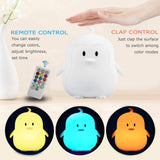 1 x RAW Customer Returns Glinrui Night Lamp Silicone Penguin Night Light for Kids 9 Colors Remote Control Baby Light for Toddlers Boys Girls Bedroom Elderly Adults Bathroom Outdoor Medium - RRP €22.61