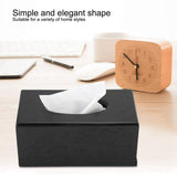 1 x RAW Customer Returns MAGT Tissue Box, Wooden Facial Tissue Box Elegance Rectangular Tissue Dispenser for Living Room Bedroom Kitchen Black  - RRP €21.17