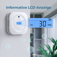 1 x RAW Customer Returns Smoke CO detector AEGISLINK smoke and carbon monoxide detector, with LCD display, test button and replaceable battery, auto-check, SC200 - RRP €24.98