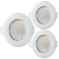 4 x Brand New HCFEI 880126 LED GU10 module recessed spotlight set 3W recessed ceiling spotlight round white matt dimmable 230V 55mm bore set of 3 - warm white  - RRP €99.96