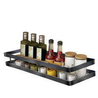 1 x RAW Customer Returns Mangotree Wall Spice Rack, Robust Spice Organizer, Space Saving Hanging Spice Rack, Wall Mounted Storage Rack Organizer for Kitchen, Living Room, Bathroom Black  - RRP €14.99