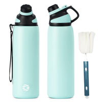 1 x RAW Customer Returns Fjbottle Leak-Free Thermal Water Bottle, Bike Thermal Bottle 1L, 800ml, 600ml, 400ml BPA Free Stainless Steel Water Bottles for Kids School, Sports, Camping, Yoga, Gym, Cycling - RRP €22.99