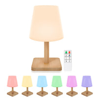 2 x Brand New uuffoo LED battery table lamp dimmable 7 RGB colors wireless table lamp with remote control bedside lamp for bedroom or in the hotel or caf . - RRP €40.8