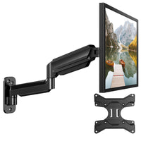 1 x RAW Customer Returns HUANUO monitor wall mount for 17-35 inch LED LCD TV screen, monitor mount wall with VESA extension set, monitor arm wall mount with 360 rotatable gas spring arm, VESA 75 100 200mm - RRP €42.85