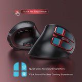 1 x RAW Customer Returns seenda Vertical Ergonomic Wireless Mouse Dual Bluetooth 2.4G Rechargeable Gaming Wireless Mouse, Multi-Device Wireless Mouse for Laptop PC Mac Tablet iPad Windows Android iOS , Black Red - RRP €28.22