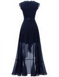 1 x RAW Customer Returns Dressystar Women s Elegant Evening Dresses Wedding Party V-Neck Cocktail Dress Maxi Long Bridesmaid Dress Navy Blue M - RRP €64.99