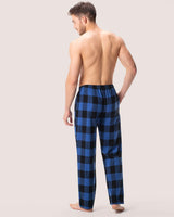 1 x RAW Customer Returns LAPASA Men s Checked Pajama Pants, Long Relaxation Pants, Lounge Pants, Leisure Pants M39 Warmer, Cotton Flannel Black Blue, Large - RRP €18.42