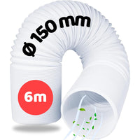 1 x RAW Customer Returns Home Melody exhaust hose 150mm 3 meters PVC flexible for mobile air conditioning systems, tumble dryers, extractor hoods, flexible hose flexible pipe exhaust hose air conditioning unit extension hose window air hose - RRP €20.16