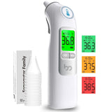 1 x RAW Customer Returns Ear thermometer, ear thermometer for baby adults, digital infrared thermometer with 24 disposable protective caps, grey - RRP €29.99