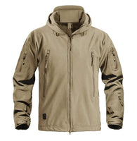 1 x RAW Customer Returns KEFITEVD Softshell Jacket Men s Waterproof Rain Jacket Army Jacket Lined Fishing Jacket Functional Jacket Men Winter Men s Jacket Fishing Clothing Khaki XL - RRP €64.98