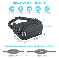 1 x RAW Customer Returns AGPTEK Bum Bag for Men Women Waterproof Belt Bag with 5 Individual Compartments Waist Bags for Dog Walking Travel Hiking Outdoor Activity Black - RRP €24.99