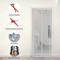 1 x RAW Customer Returns Sekey 100x220cm Magnetic Mosquito Screen for Doors, Magnetic Curtain, Closes by Itself, Without Drilling Holes It Can Be Shortened in Length and Width, White - RRP €18.99