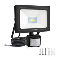 1 x RAW Customer Returns MEIKEE 25W LED spotlight with motion detector 2100LM 6500K super bright LED floodlight with sensor IP66 waterproof floodlight spotlight light wall light for garden garage sports field - RRP €18.14