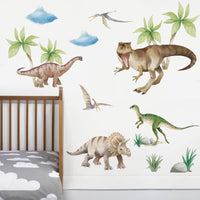 3 x Brand New Runtoo Large Dinosaur Wall Stickers for Boys Tropical Dino Wall Sticker Kids Room Bedroom Baby Nursery Wall Decor - RRP €61.2