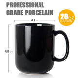 1 x RAW Customer Returns Smilatte 600ml Large Mug, M016 Simple Ceramic Porcelain Boss Coffee Cup Mug with Handle for Dad Men, Black - RRP €17.14