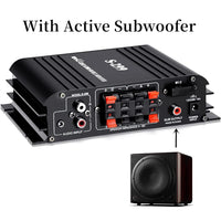 1 x RAW Customer Returns 4.1-channel amplifier, 1600W mini hifi amplifier, Bluetooth 5.0 for home speakers 40W x 4 active subwoofer from 110-240V to 12V with USB TF slot MP3 player with remote control - RRP €60.49