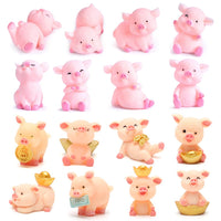 1 x Brand New RANJIMA Little Lucky Pigs, 16 Pieces Lucky Pig Figures Pink Mini Pig Resin Ornaments, Lucky Pig Lucky Charm for DIY Craft Cake Decoration Table Decoration Child Birthday Party - RRP €11.08