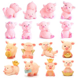 1 x Brand New RANJIMA Little Lucky Pigs, 16 Pieces Lucky Pig Figures Pink Mini Pig Resin Ornaments, Lucky Pig Lucky Charm for DIY Craft Cake Decoration Table Decoration Child Birthday Party - RRP €11.08