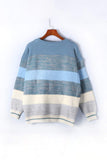 1 x RAW Customer Returns Ancapelion Women s Chunky Knit Pullover Casual Knitted Sweater Long Sleeve Jumper Color Block Sweatshirt Elegant Jumper Crew Neck Loose Tops Autumn Winter Outwear for Women, B-Blue, XL - RRP €33.99