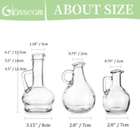 6 x Brand New Glasseam Clear Decorative Vase, Mini Vases Set of 6, Unique Flower Vase Modern Jug Vase Aesthetic, Cute Small Glass Vases for Table Decoration, Glass Vase for Decoration Living Room Wedding Decoration Table - RRP €155.88