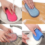 2 x Brand New SSyang 9 Pieces Washable Sponge, Double-Sided Dishwashing Sponge, Kitchen Sponge with 4 Adhesive Hooks, Washable Dishwashing Sponge, Reusable Dishwashing Sponge for Cleaning Dishes, Pans, Stubborn Dirt Multi-Colored  - RRP €40.8