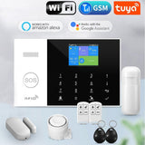 1 x RAW Customer Returns Clouree GSM Smart Home Security Alarm Kit, WiFi Home Alarm System with Siren, Wireless PIR Motion Sensor, Remote Controls, Door Window Sensor, Support SMS Push - RRP €158.9