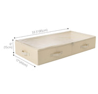 1 x RAW Customer Returns Spacious Visible Under Bed Storage Boxes with Lids for Shoes, Blankets, Bedding, Easy to Assemble, Beige - RRP €22.2