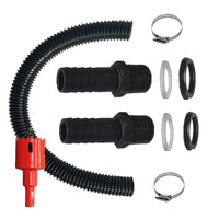 1 x RAW Customer Returns ZYXTLY rain barrel connection set 1.25 inch 32 mm rain barrel connector, 50 cm connecting hose 2 hose nozzles 25 mm with lock nut, rain barrel connection for rain barrels, water tanks, cisterns - RRP €14.11