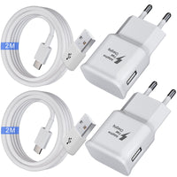 1 x RAW Customer Returns 2-Pack USB Charger, Fast Charger with 2M Charging Cable, Type C Mobile Phone Power Supply Adapter for Samsung Galaxy S10 S10 S10e S9 S8 S8 Plus A54 A53 A51 A34 A20e A14 A13 M53 M34 M33 M14 M13 5G Mobile Phone - RRP €18.68