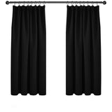 1 x RAW Customer Returns Deconovo blackout curtains with ruffle tape for children s room, 138 x 117 cm height x width , black, set of 2 - RRP €24.52