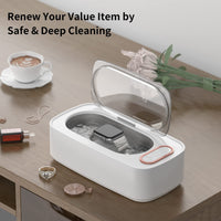 1 x RAW Customer Returns Ultrasonic cleaning device glasses, 47kHz high frequency ultrasonic cleaner, 400ML professional ultrasonic cleaner, home ultrasonic device for glasses dentures jewelry rings coins necklace - RRP €38.99