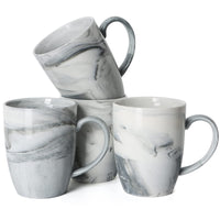 1 x RAW Customer Returns Unique Coffee Mugs Smilatte M067 Marble Ceramic Mug for Home Office Microwave Safe Set of 4 Gray - RRP €25.99