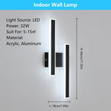 1 x RAW Customer Returns DELIPOP Wall Light LED Indoor Modern, 32W 3600LM Black Wall Lamp LED, Creative Long Parallel Wall Light, Acrylic Wall Lights for Living Room Corridor Stairs, Cold White 6500K, Black - RRP €27.99