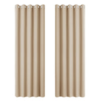 1 x RAW Customer Returns PONY DANCE bedroom curtains and curtains thermal 2 pieces H 228 x W 167 cm curtain blackout eyelet curtain window curtain opaque biscotti beige - RRP €47.95