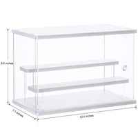 1 x RAW Customer Returns CECOLIC Acrylic Display Case Clear Storage Box Countertop Cube for Collectibles, Action Figures, Miniature Figures Dustproof Protection Storage Organizing White, 31.5 x 18 x 21.8 cm  - RRP €35.4