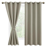 1 x RAW Customer Returns DWCN 2 Piece Blackout Eyelet Curtains for Living Room Bedroom, Taupe, 183 x 140 cm H x W  - RRP €35.4