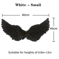 2 x Brand New ZFKJERS Angel Wings with Fairy Wand and Halo, Fairy Costume for Women and Children for Halloween, Carnival, Cosplay Party Small, Black  - RRP €21.86