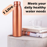 1 x RAW Customer Returns NORMAN JR Copper Water Bottle 1L - Gift Box of 3, Plain, an Ayurvedic vessel made of pure copper - helps you drink more water, with many health benefits - RRP €60.0