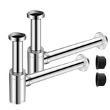 1 x RAW Customer Returns EXLECO 2 x Bathroom Siphon Siphon Stainless Steel 1 1 4 x 32mm Universal Siphon Siphon, Adjustable Sink Trap Siphon Sink Drain Pipe Bathroom Chrome - RRP €35.32