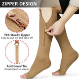 14 x Brand New Ailaka Medical Zipper Compression Calf Socks 20-30 mmHg for Women and Men, Knee High Open Toe Firm Support Graduated Varicose Veins Hosiery for Edema, Swelling - RRP €310.52