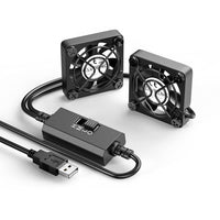 3 x RAW Customer Returns ELUTENG USB Fan 40mm 5V Double 2 in 1 with 3 Adjustable Speeds, 40mm Mini USB Fan PC Fan Small USB Computer Fan 5500RPM for PS4 Laptop TV Box AV Cabinet Router - RRP €39.3