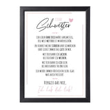 1 x Brand New Definition Poetry Art Print Poster Christmas gifts sister gift Wall pictures living room Christmas gift for sister birthday wall decoration living room DINA A4 with black frame - RRP €19.99