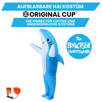 1 x RAW Customer Returns Inflatable shark costume Unusual costume in adult size Premium quality Made of very durable polyester - Comfortable to wear Includes inflation system OriginalCup  - RRP €36.99