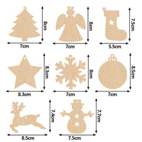 15 x Brand New HAKACC 80pcs Wooden Christmas Tree Pendants DIY Christmas Tree Ornaments Christmas Tree Decorations Crafts - RRP €306.0